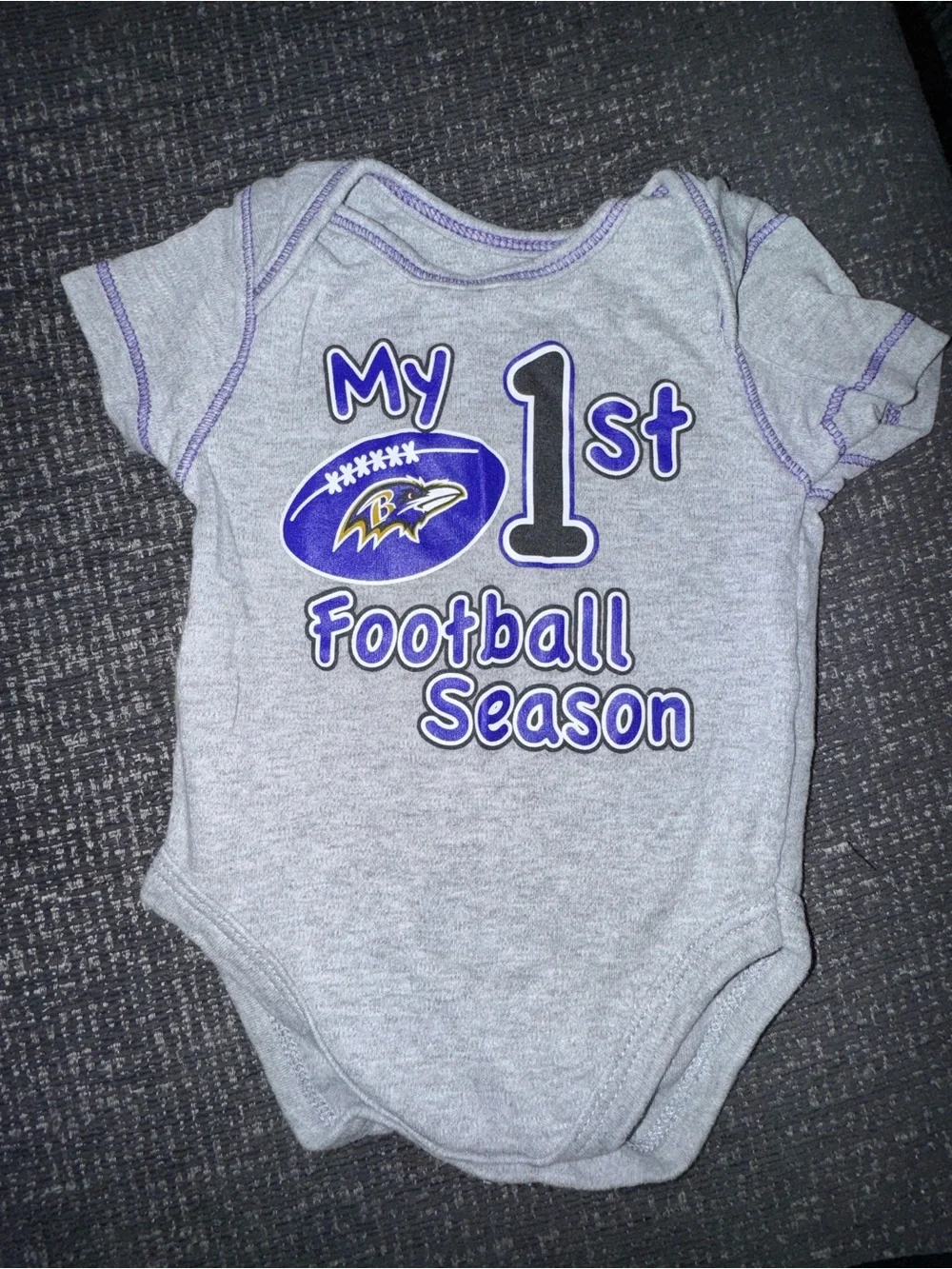 NFL Baltimore Ravens Infant Bodysuit 3-Pack - Black, Purple, Gray